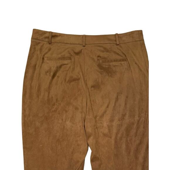 Calvin Klein Pants Women's 16 Camel Faux Suede High Rise Ankle Cropped - Picture 5 of 9